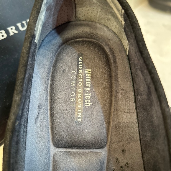 Men’s Shoes – Giorgio Brutini Black Suede Loafers | Comfortable Slip-Size 12 US main image 4